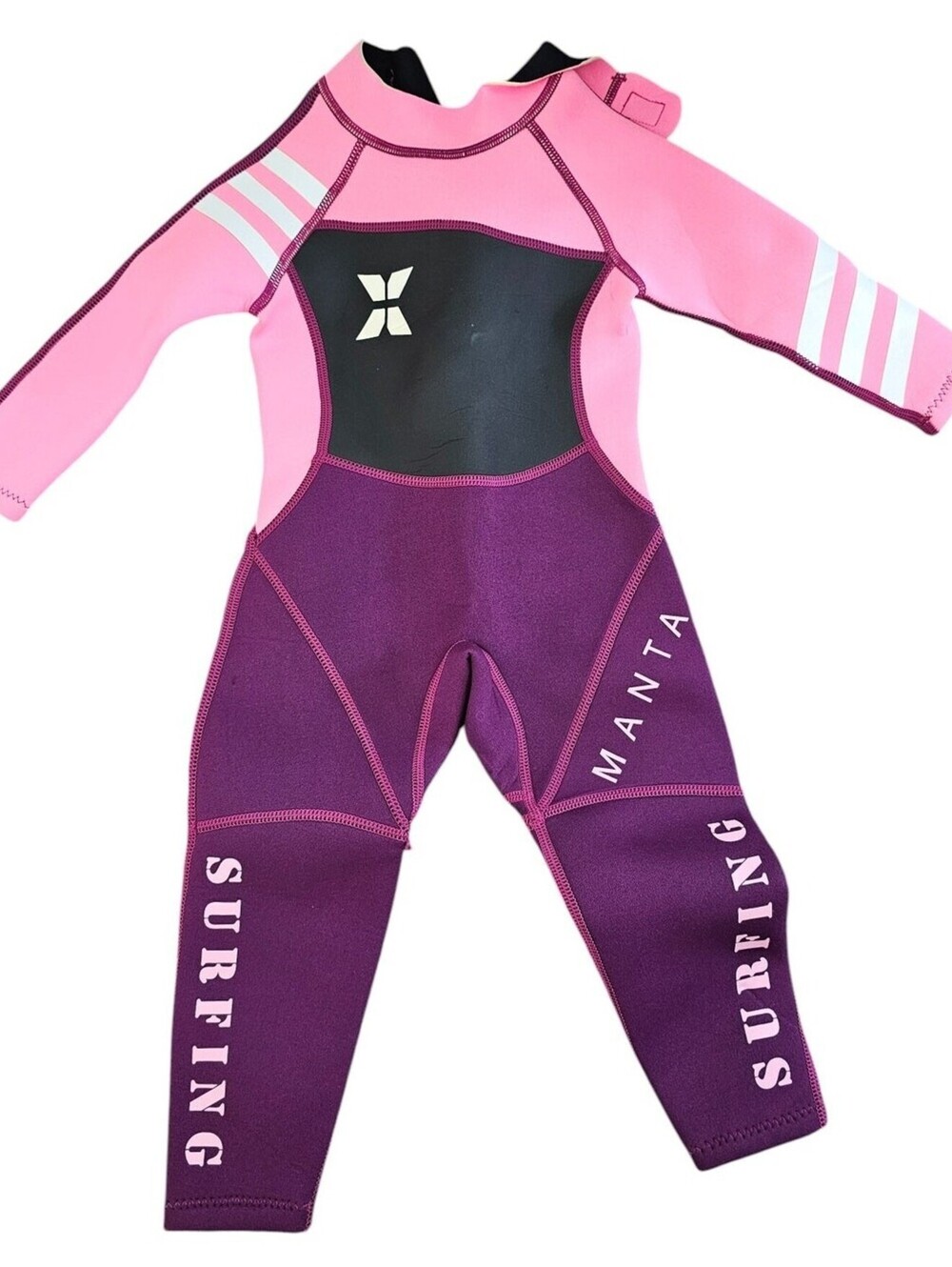 Girls Sz S Full Wetsuit Long Sleeve SPF 50+ Surfing Snorkeling Suit Purple